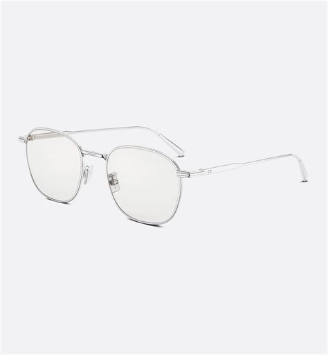 DiorBlackSuit S2U Eckige Brille aus Metall in Silber mit 